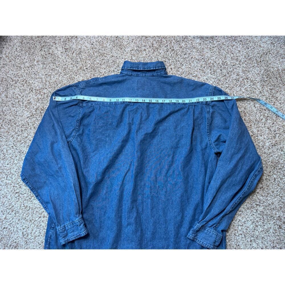 WRANGLER long sleeve Denim Button up Shirt, Men's Size XXL, Vintage 90's - Picture 5 of 11